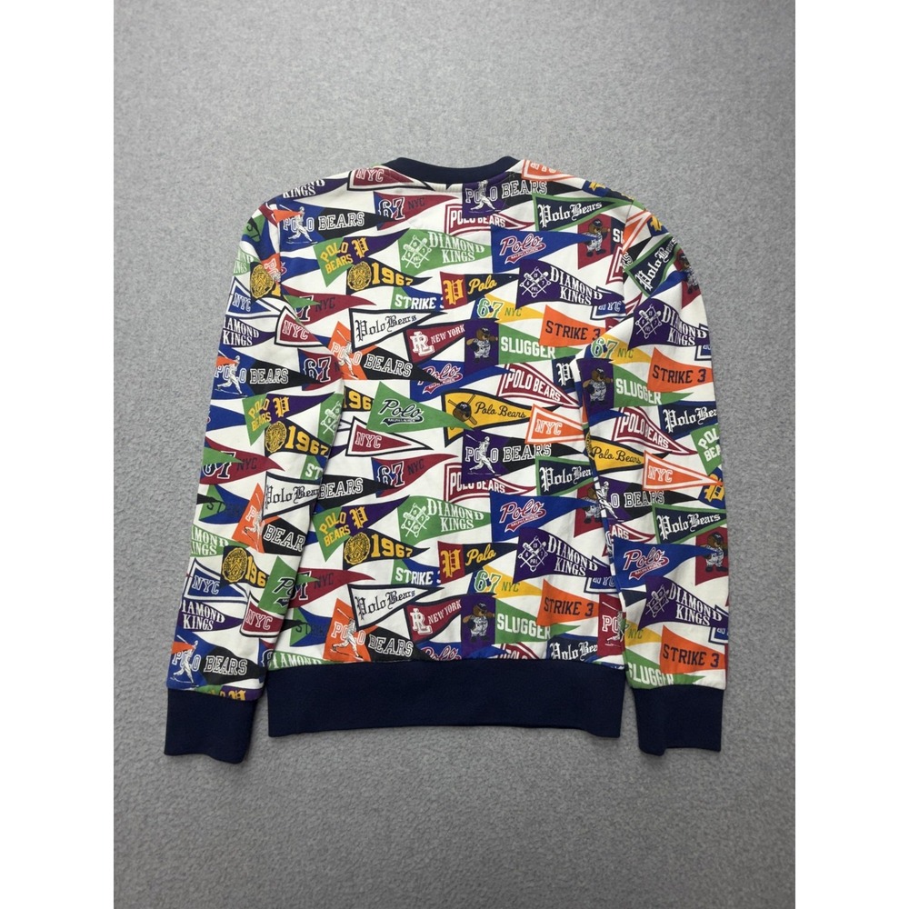 Polo Ralph Lauren Sweatshirt Mens XS Multicolor Pennant Fleece Pullover Logo - Picture 14 of 15